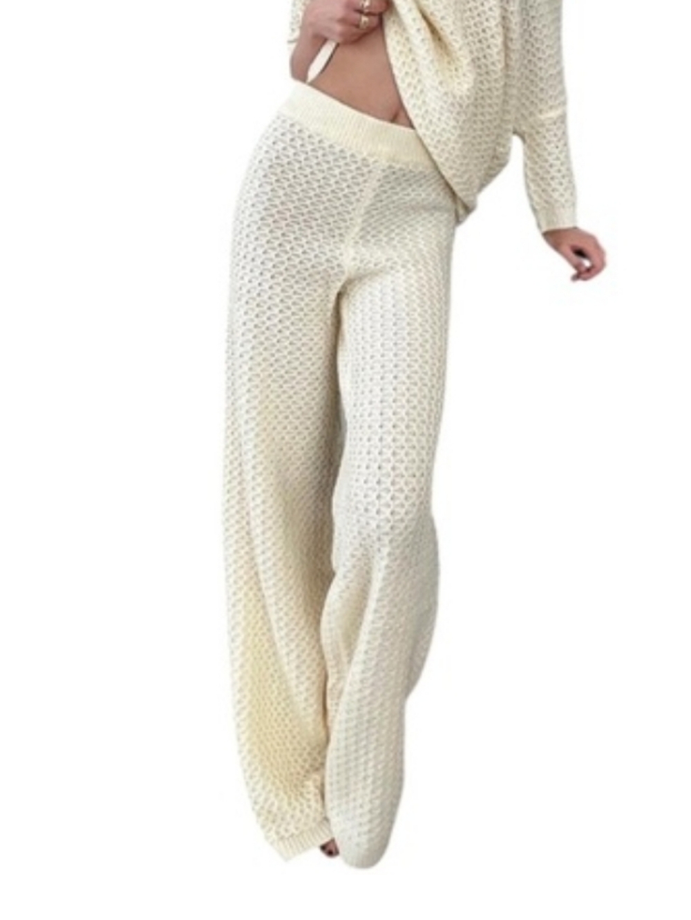 Sincerely Jules Ivory Knit Crochet Beach Pants